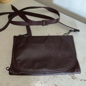Vintage ACE Leather Goods crossbody purse burgundy Whidbey Island Washington